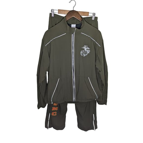 United States Marine Corp. Olive Track Running Suit JACKET S PANTS M /SHORT - Picture 1 of 9